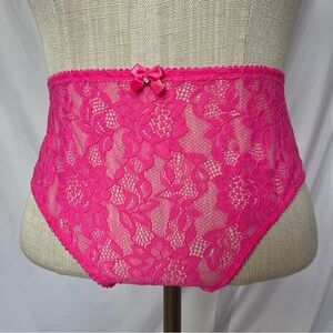 Savage x Fenty x Adam Selman Hot Pink Lace Crotchless Open Back Panty NWT Sz 2X